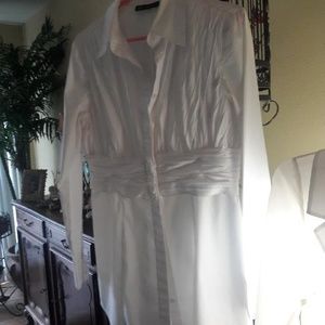 White Tuxedo Shirt by I.N.C. Size 12 in Women